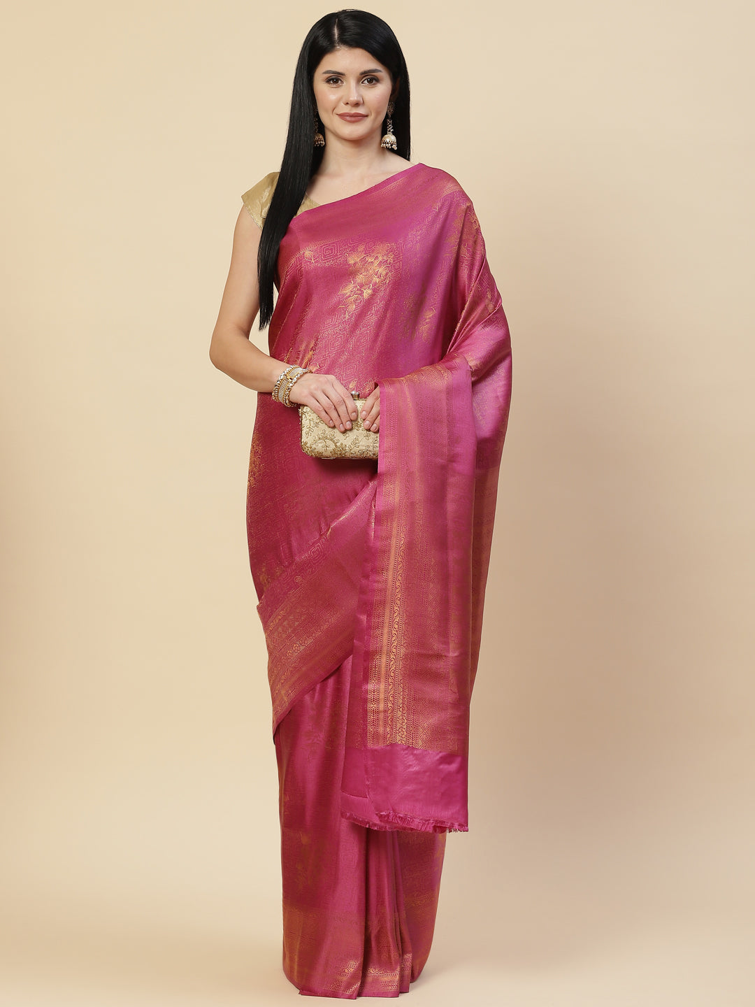 Zari Jaal Handloom Woven Saree