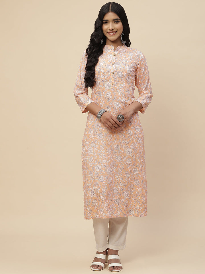 Floral Printed Cotton Kurta