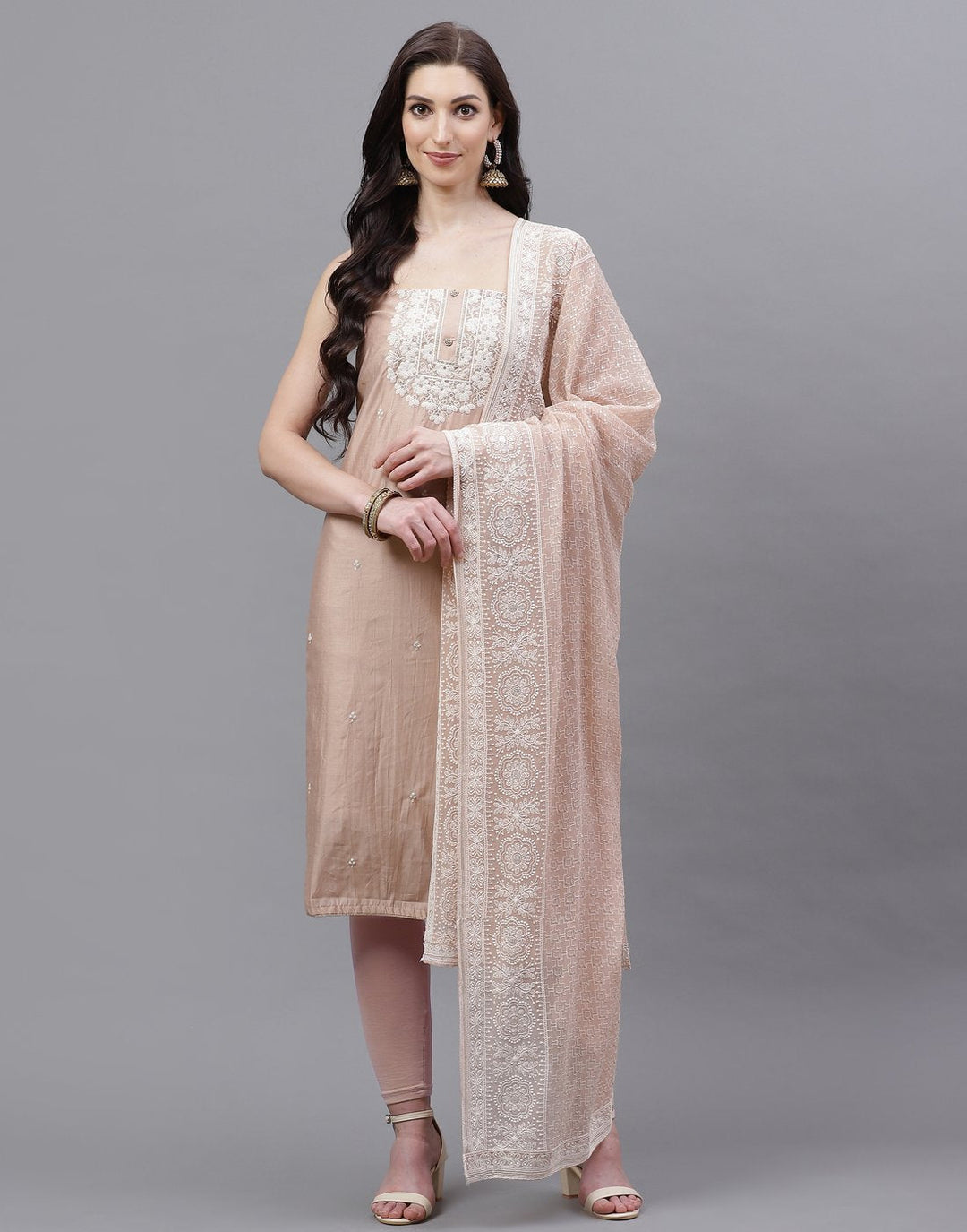Chanderi Embroidered Suit piece