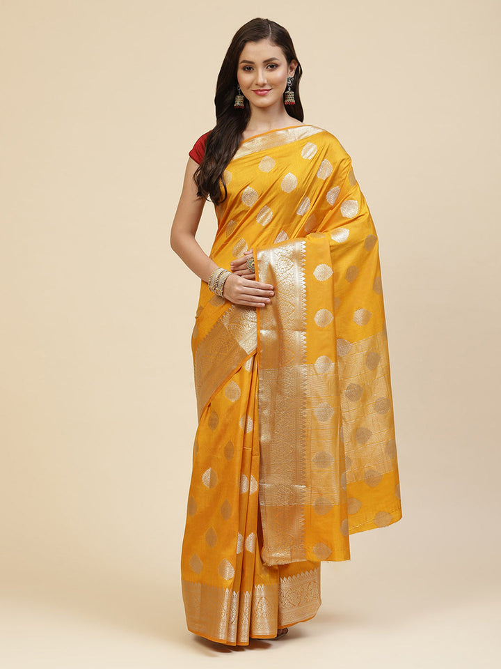 Zari Border Booti Handloom Woven Saree