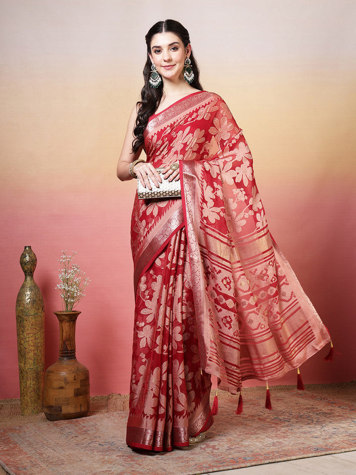 Floral Printed Georgette Saree
