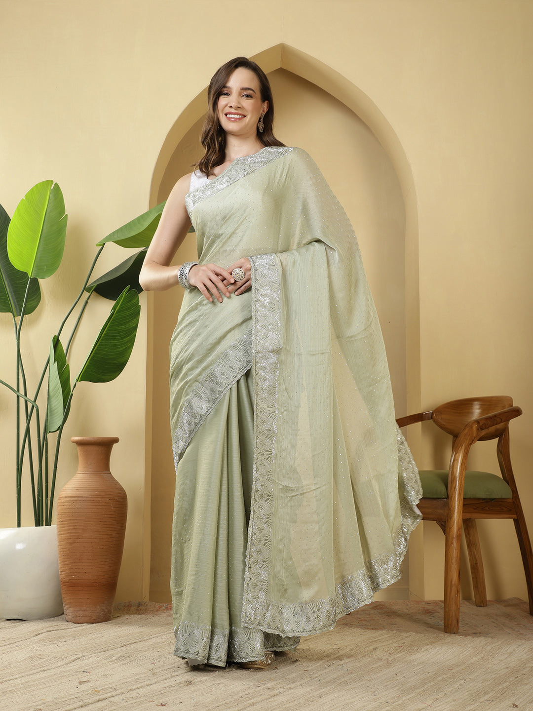 Digital Printed Chiffon Saree