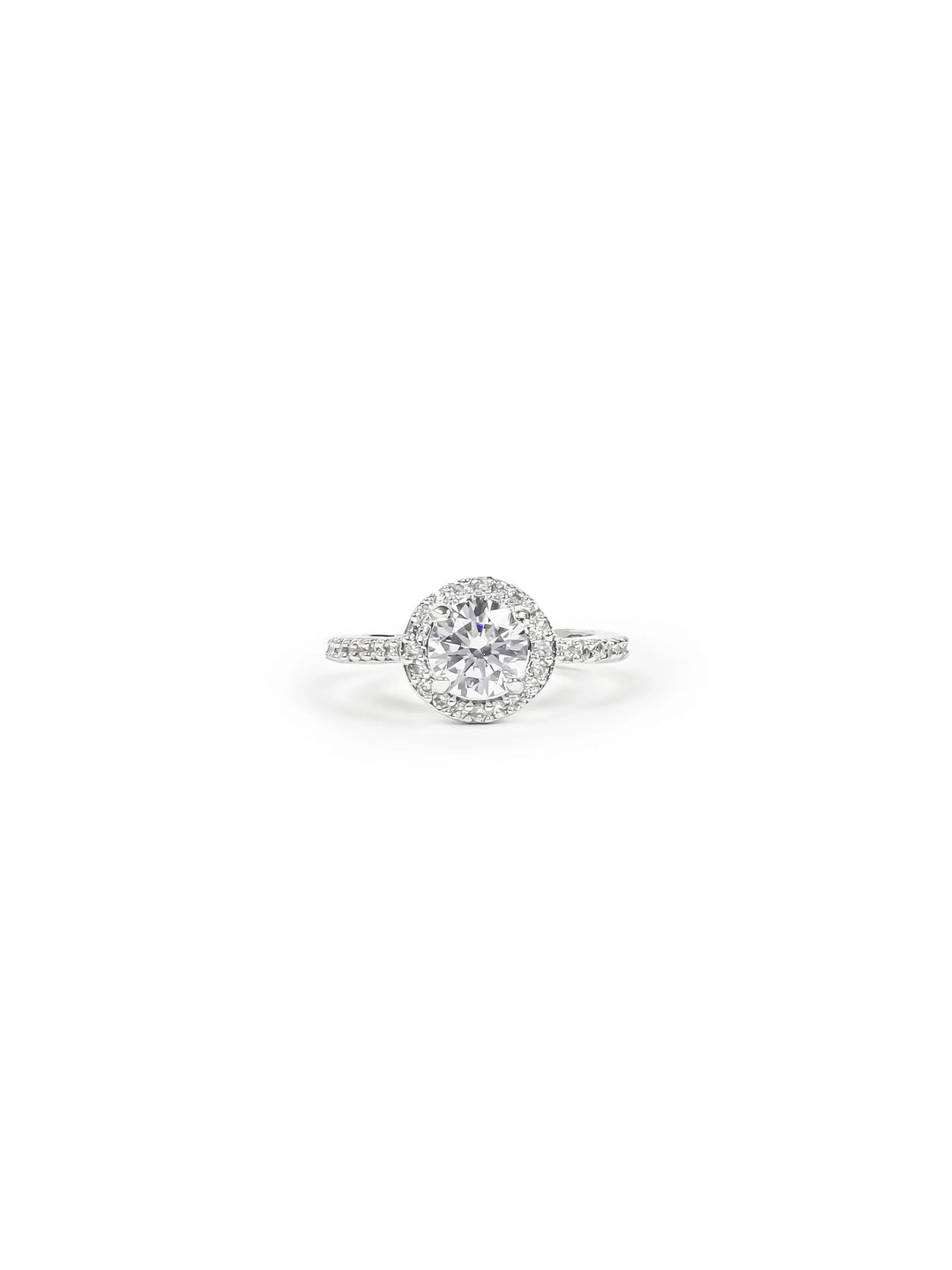 Silver &amp; White AD Stone Ring