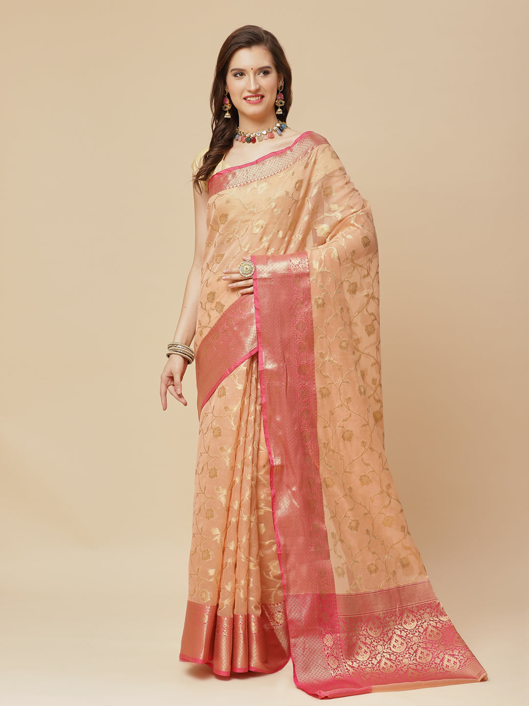 Zari Zaal Cotton Woven Saree