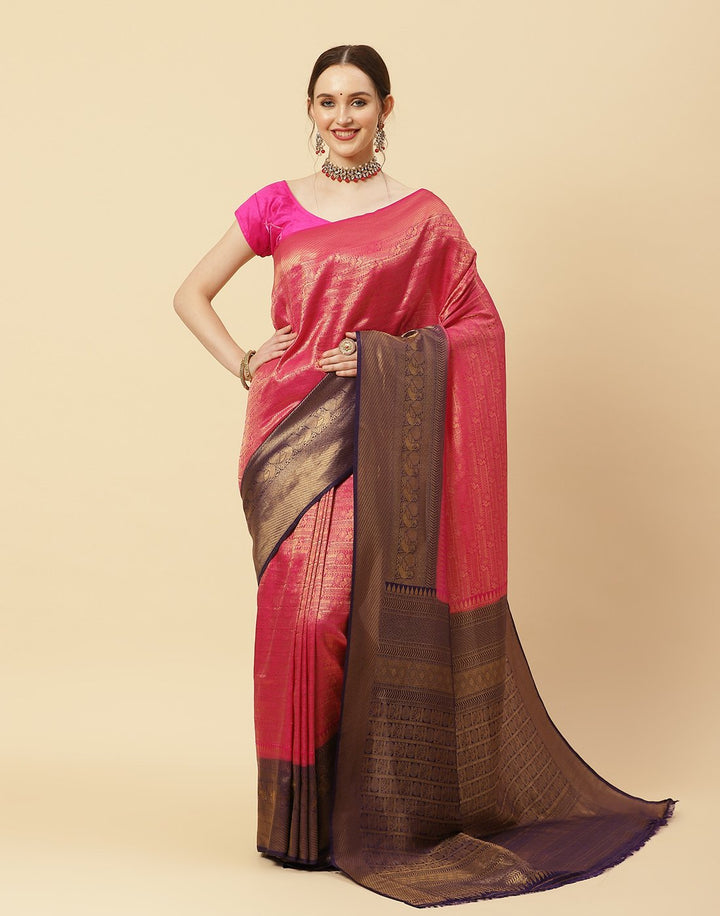 Woven Brocade Zari Jaal Art Handloom Saree
