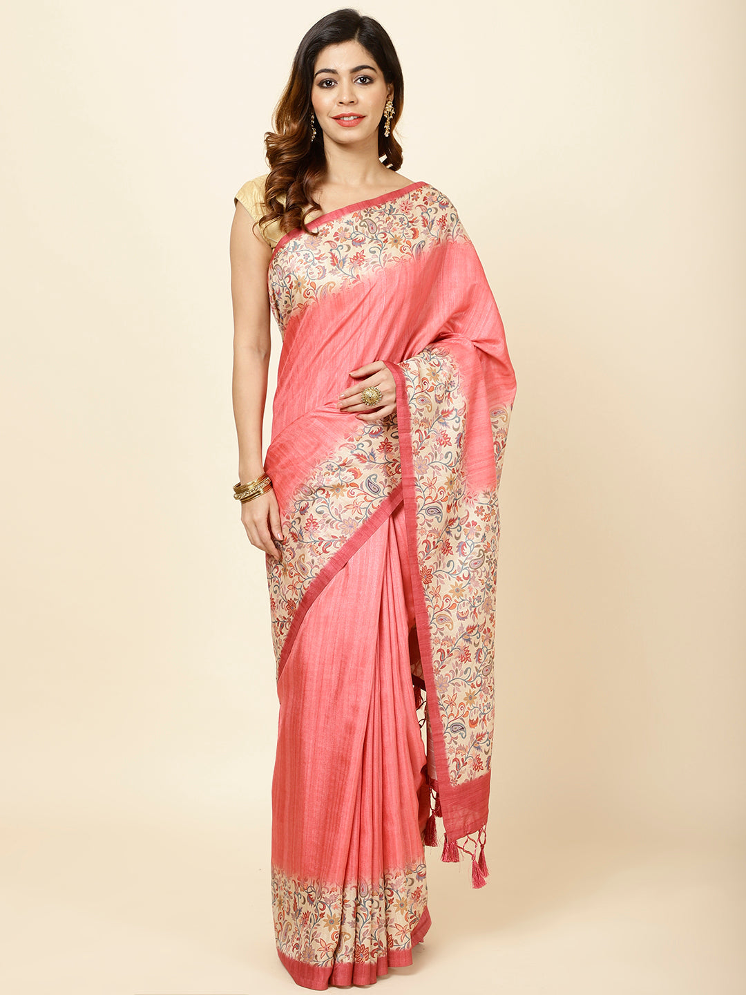 Printed Tussar Saree