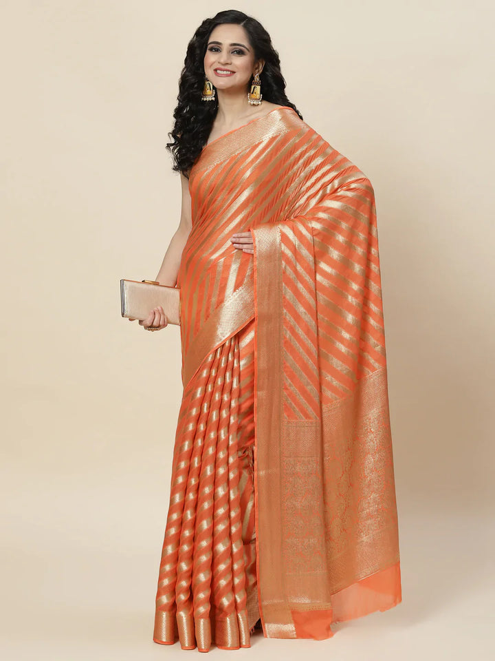 Zari Jaal Georgette Plain Saree
