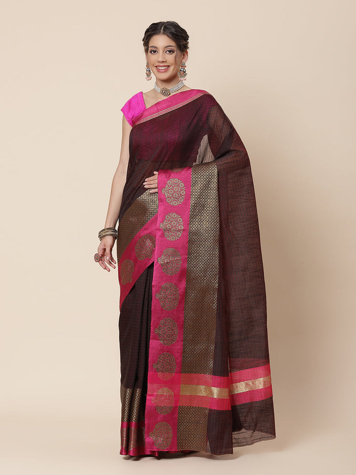Zari Border Cotton Woven Saree