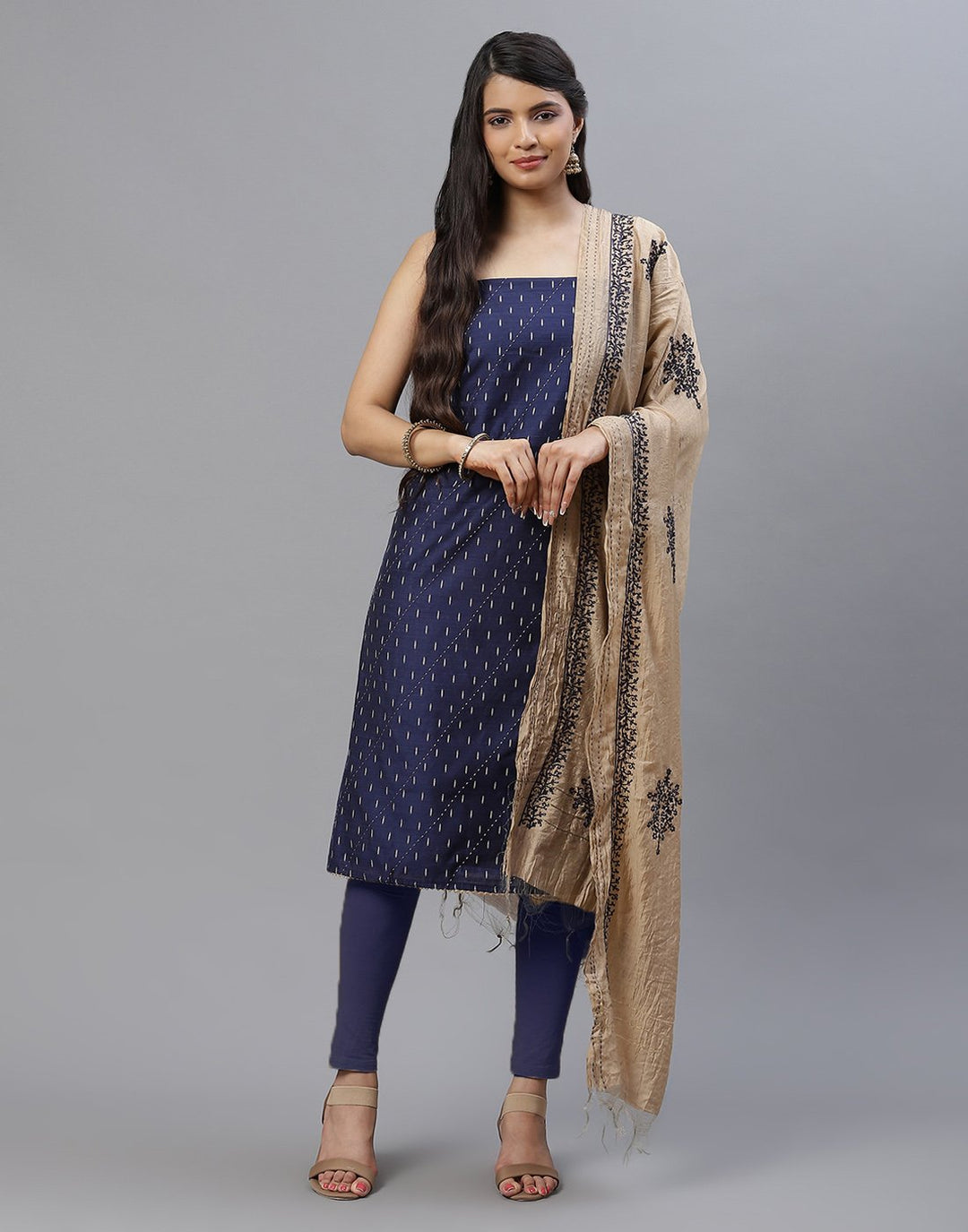 Chanderi Embroidered Suit piece