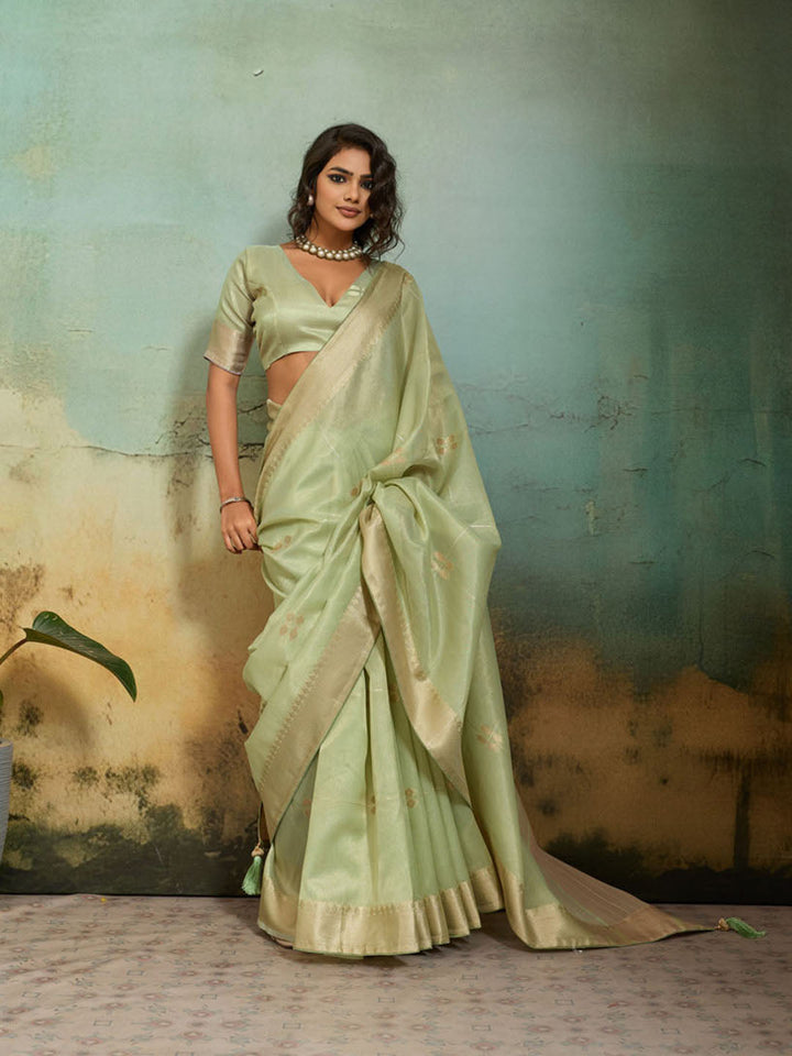 Woven Design Tissue Linen Saree
