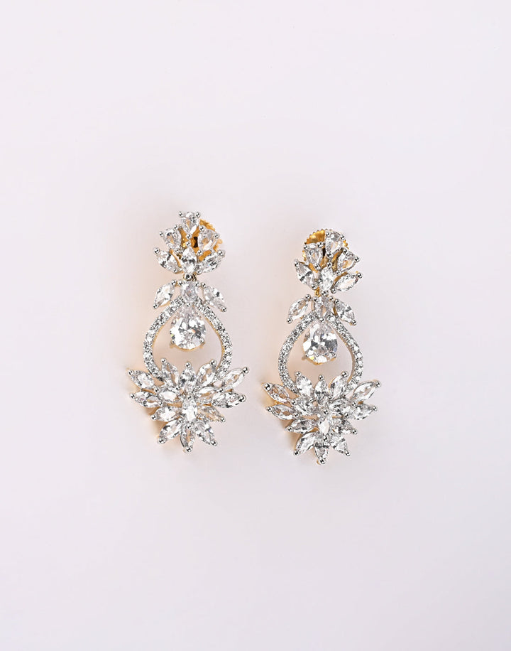 Gold Plated Earrings Embellished With Diamond Stone