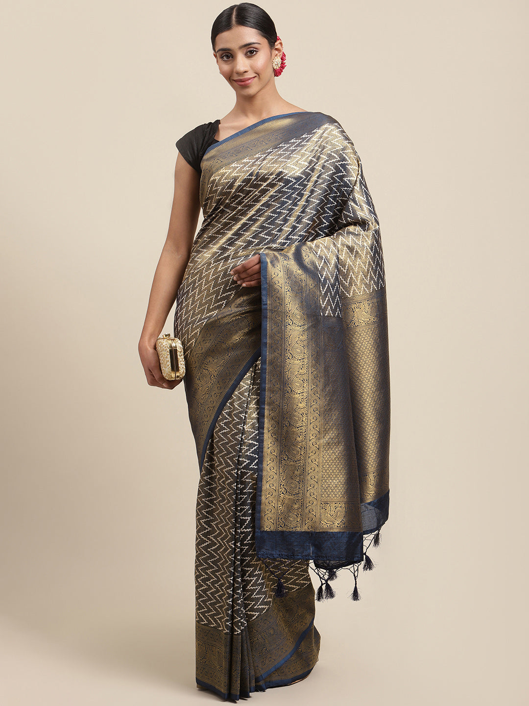 Abstract Banarasi Art Handloom Printed Saree