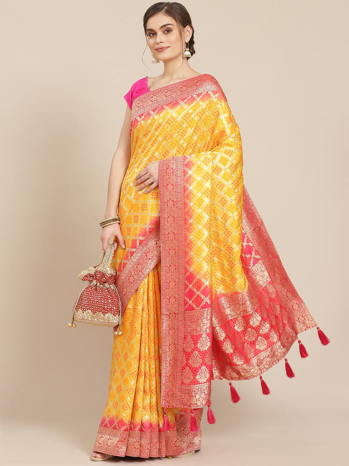 Banarasi Art mustard rani Handloom