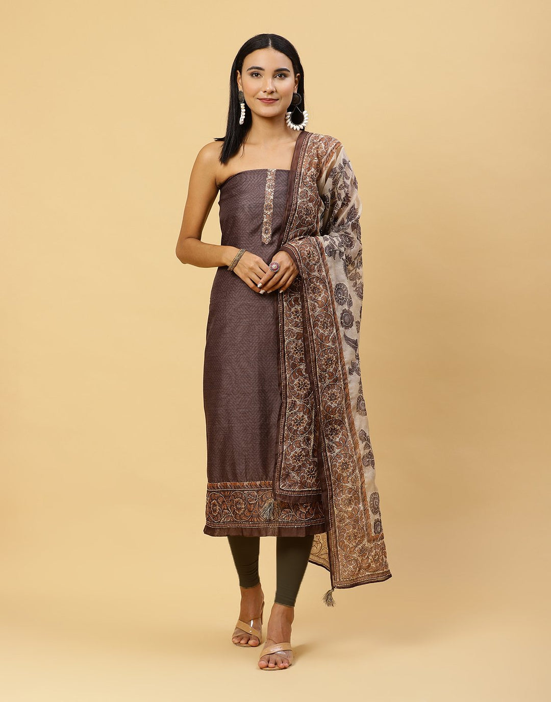 Embroidered Chanderi Suit Piece