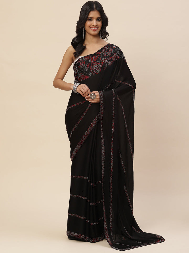 Stone Embroidered Chiffon Saree