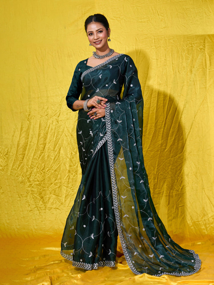 Embroidered Chiffon Saree