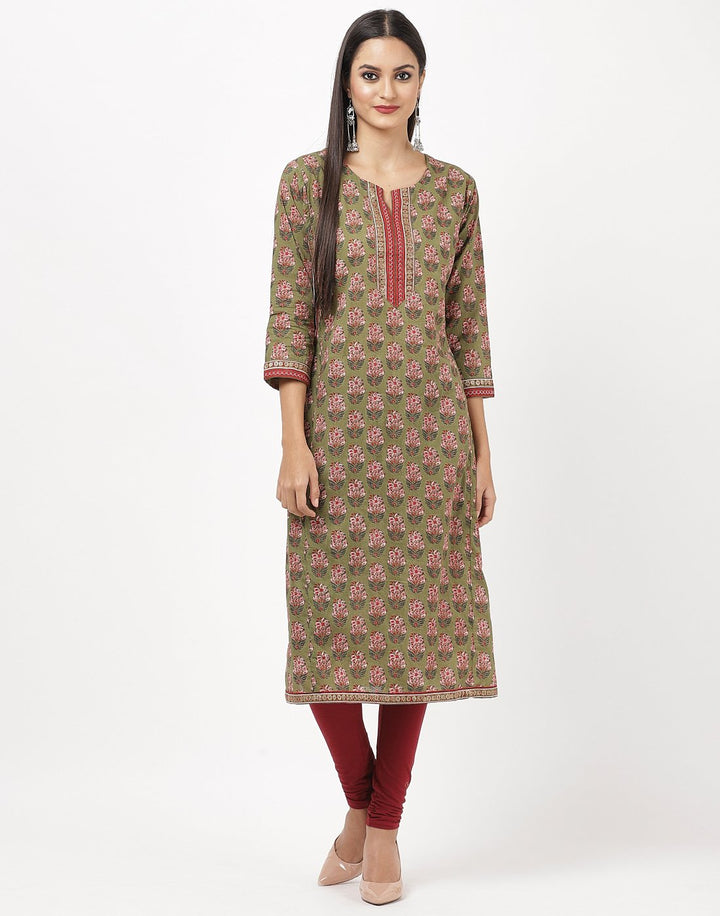 Mustard Cotton Kurti