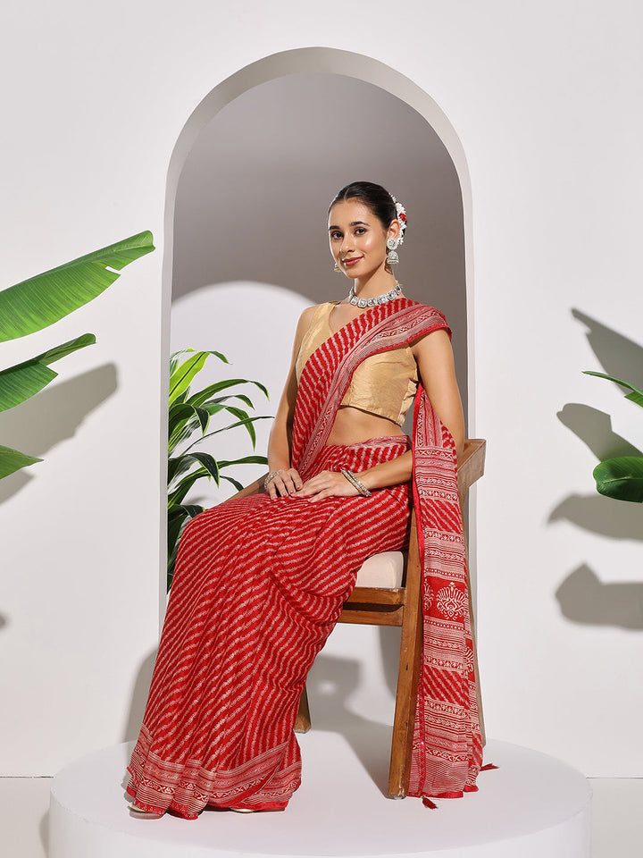 Lehriya Printed Georgette Saree