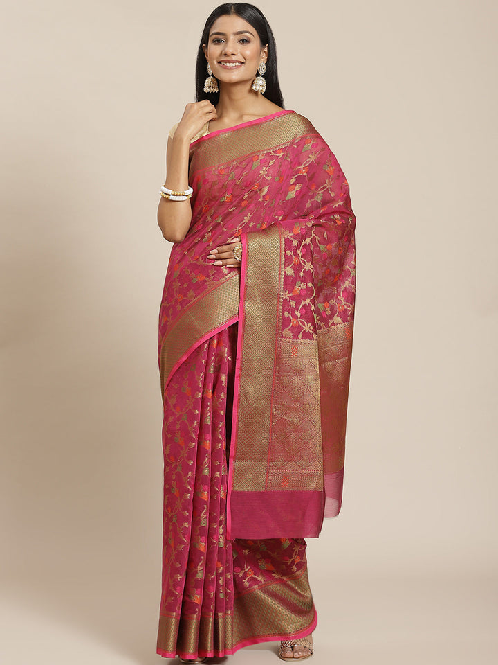 Zari Jaal Cotton Woven Saree