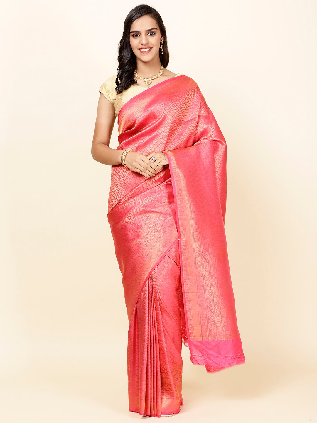 Zari Jaal Woven Handloom Saree