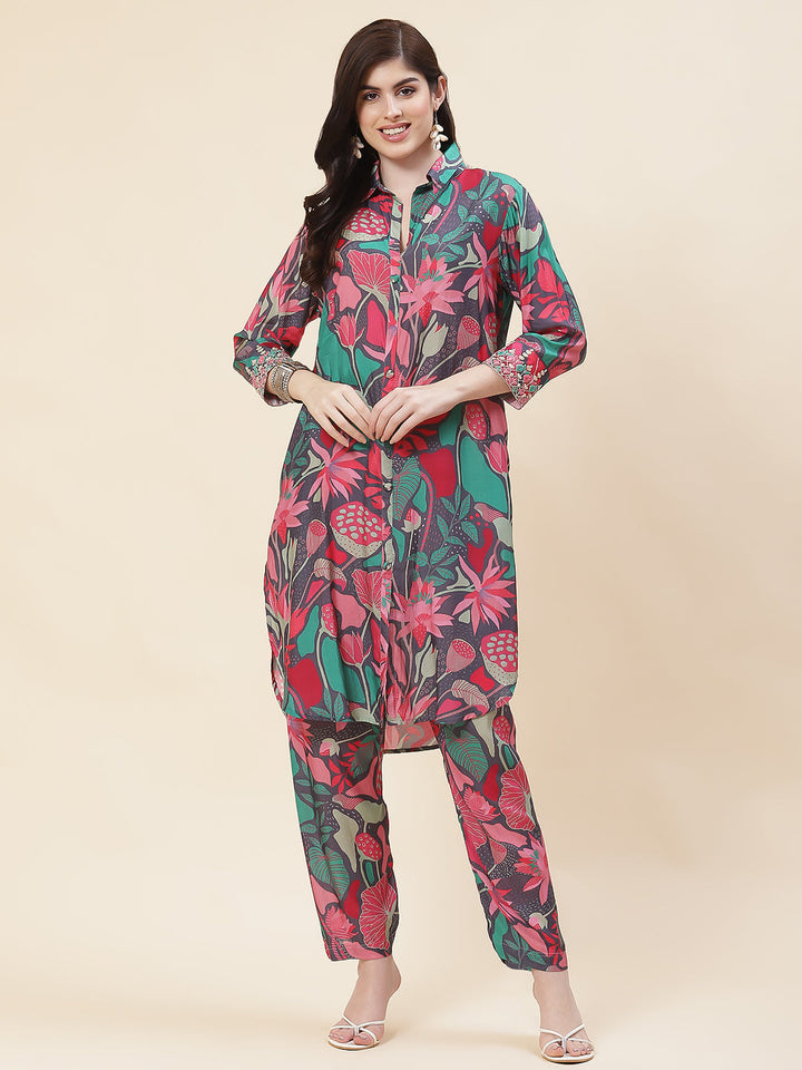 Printed Muslin Kurti With Pants