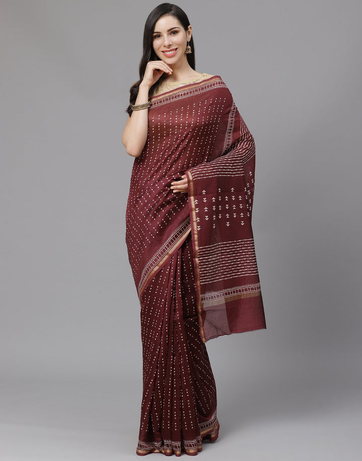 Chanderi Cotton Printed Saree