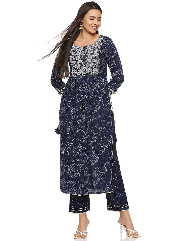 Printed Cotton Kurta With Pants
