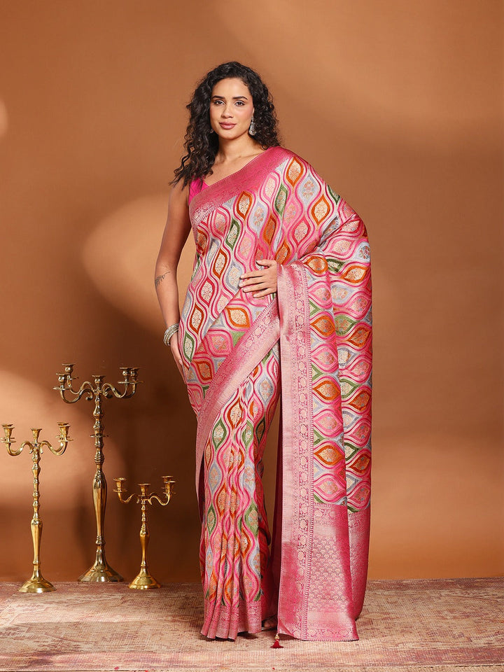 Zari Jaal Woven Satin Saree