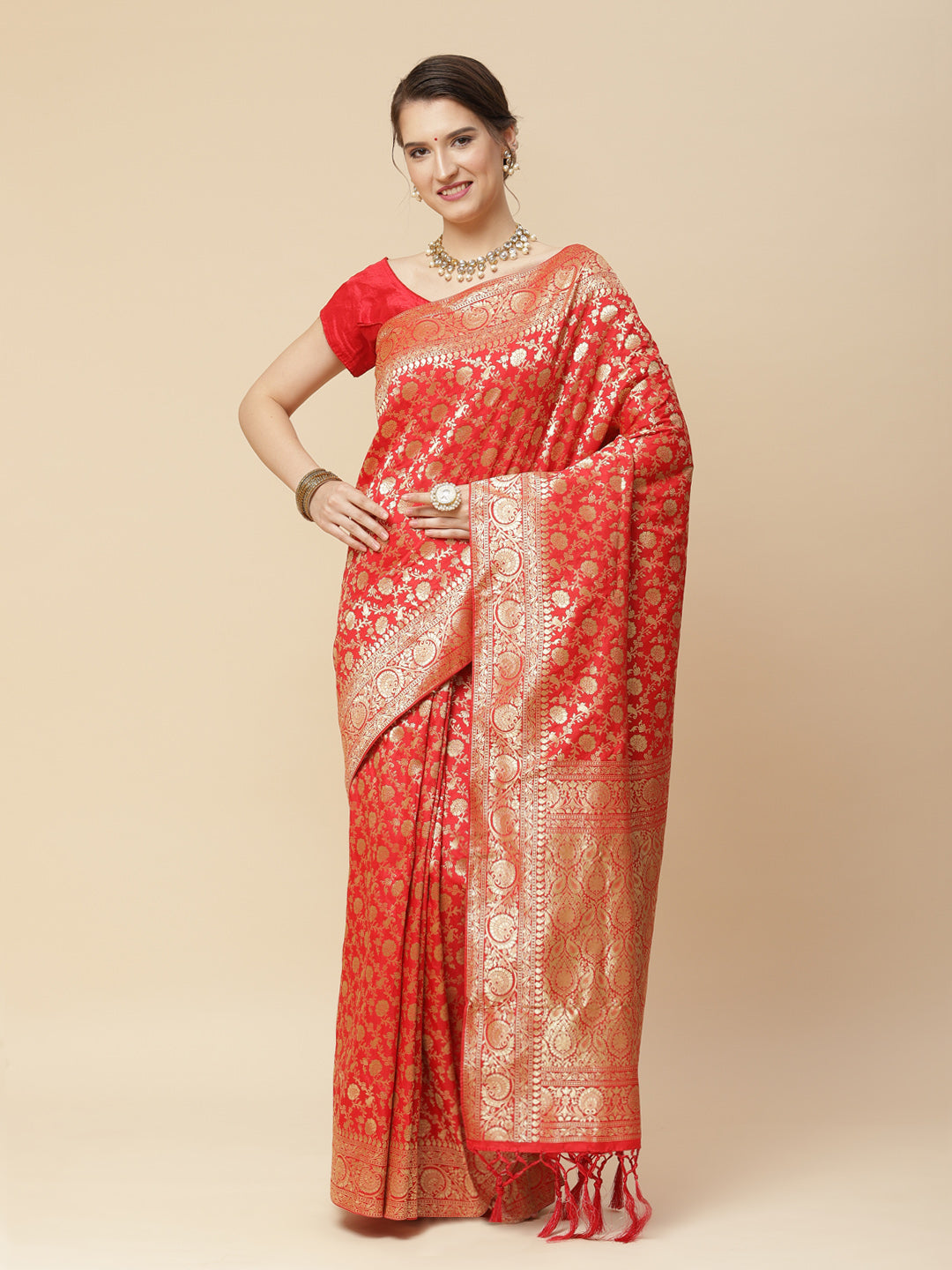 Zari Jaal Art Handloom Woven Saree