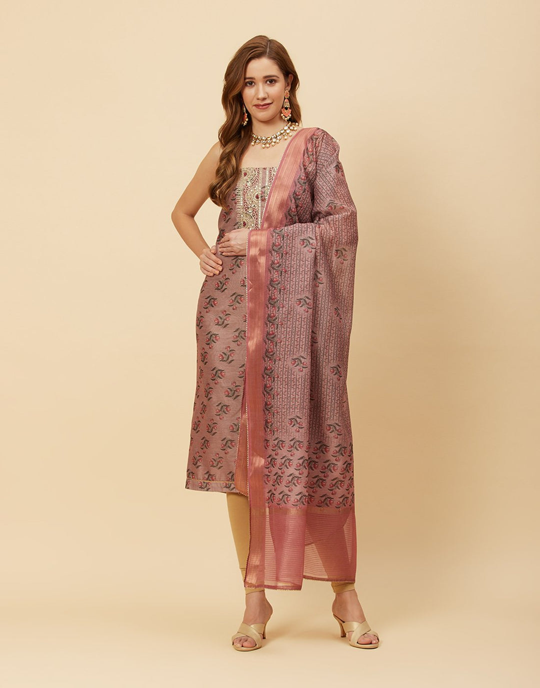 Embroidered Chanderi Suit Piece