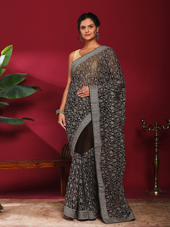 Embroidered Georgette Saree