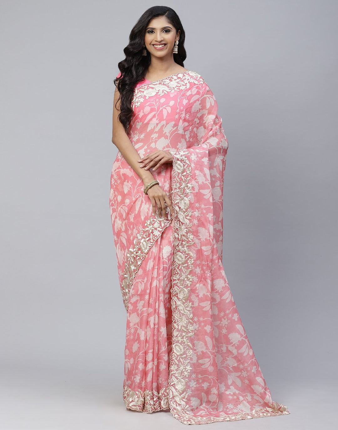 Parsi Jaal Printed Organza Saree