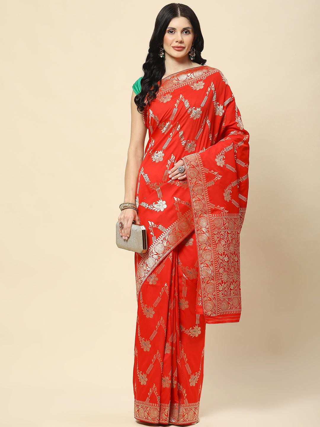 Zari Jaal Woven Art Silk Banarsi Saree
