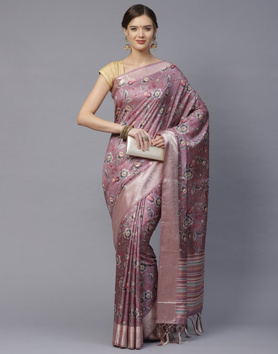 Digital Floral Printed Art Handloom Saree