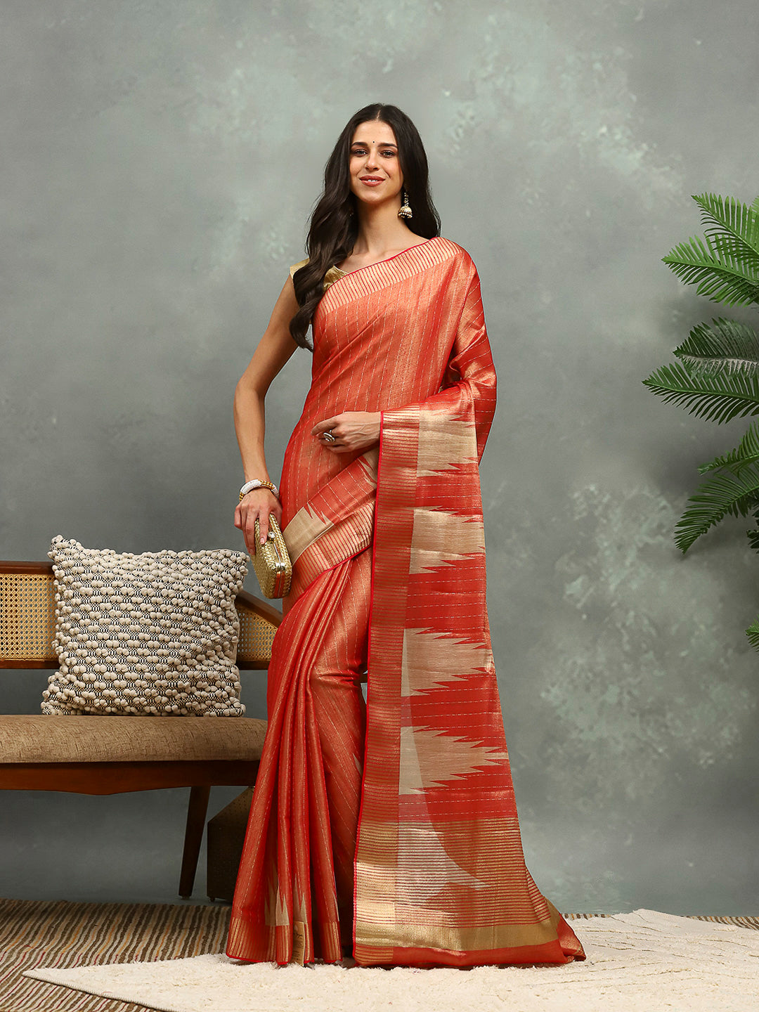 Zaari Border Art Silk Saree