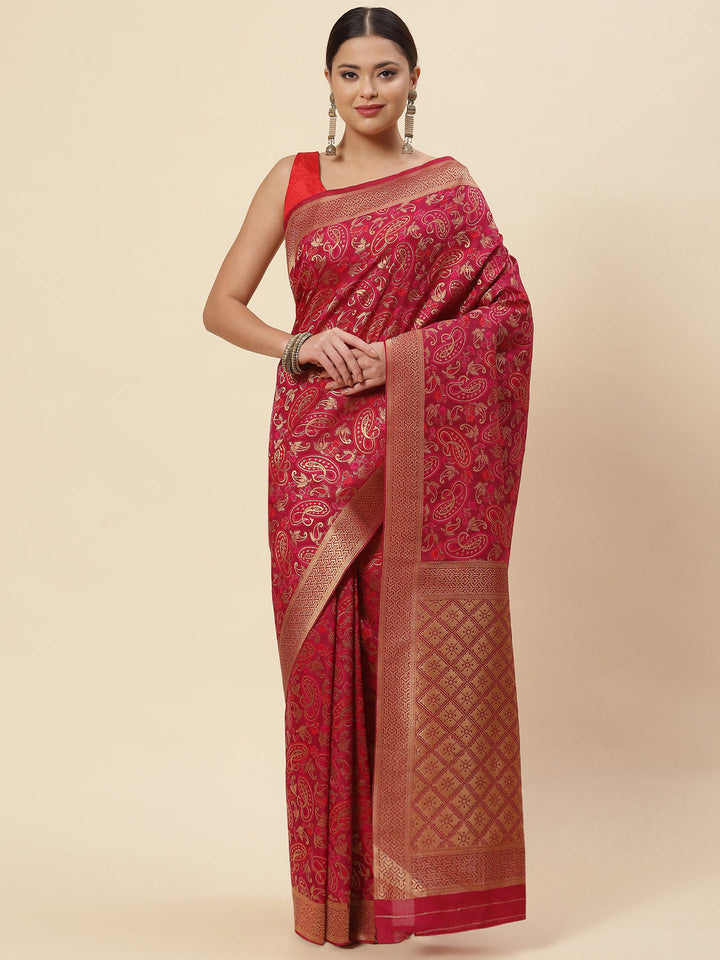 Zari Jaal Handloom Woven Saree