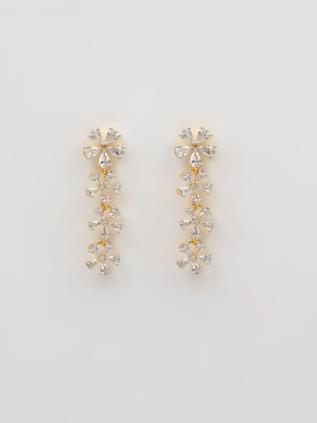 Gold &amp; White Drop &amp; Dangler Earrings