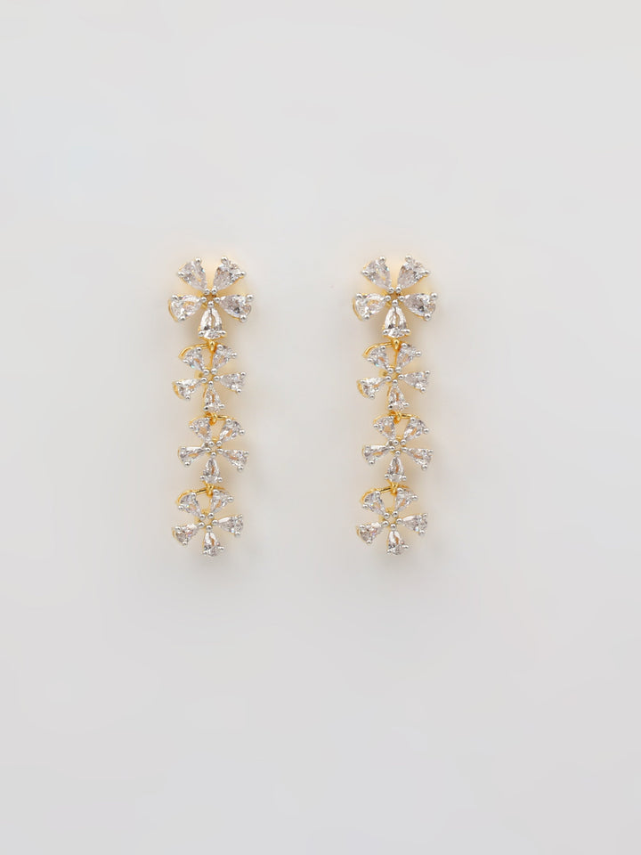 Gold &amp; White Drop &amp; Dangler Earrings