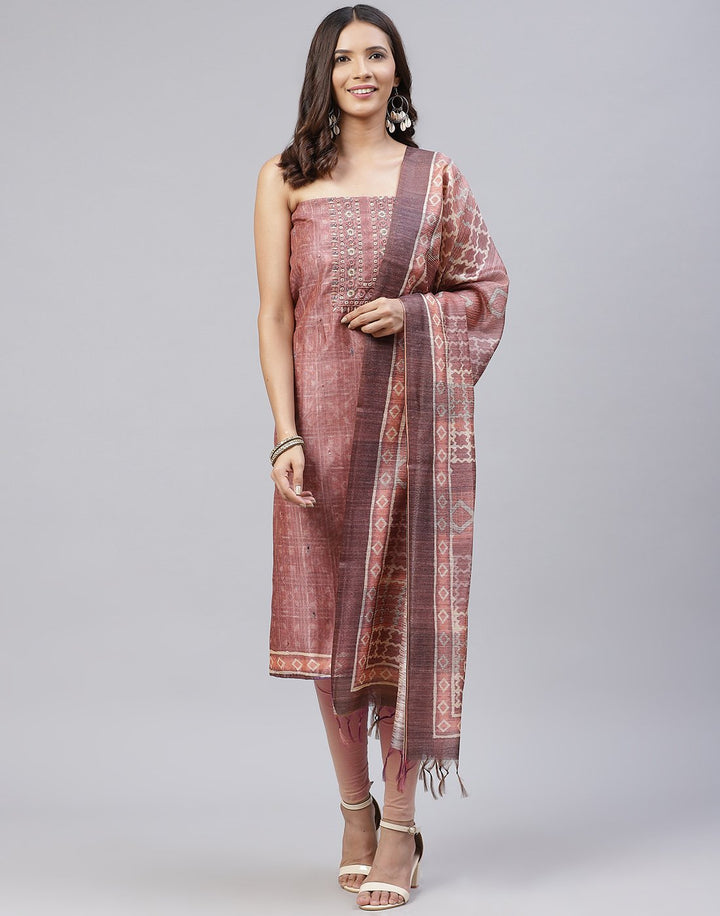 Chanderi Embroidered Suit Piece