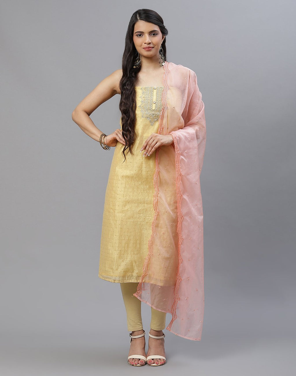 Chanderi Embroidered Suit piece