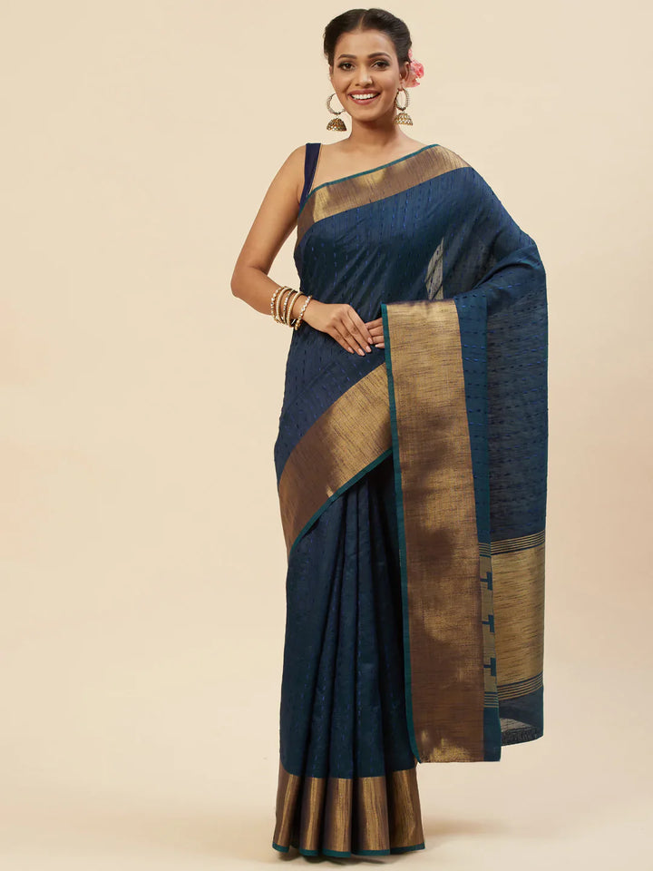 Plain Zari Border Handloom Woven Saree