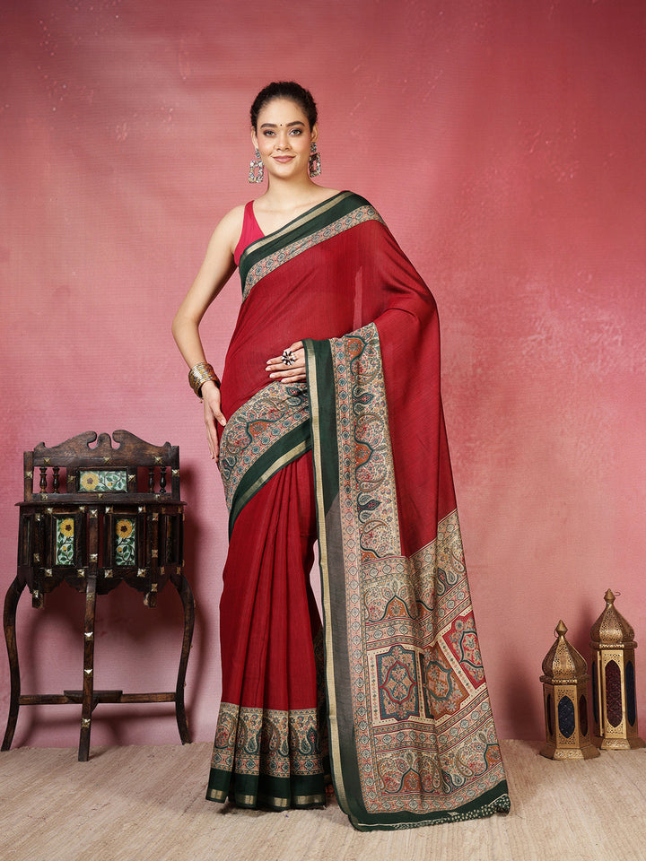 Printed Art Silk Saree