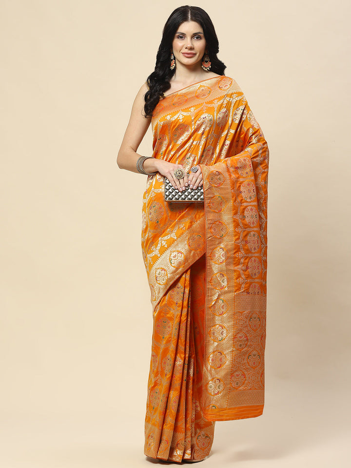 Zari Jaal Woven Art Silk Banarsi Saree