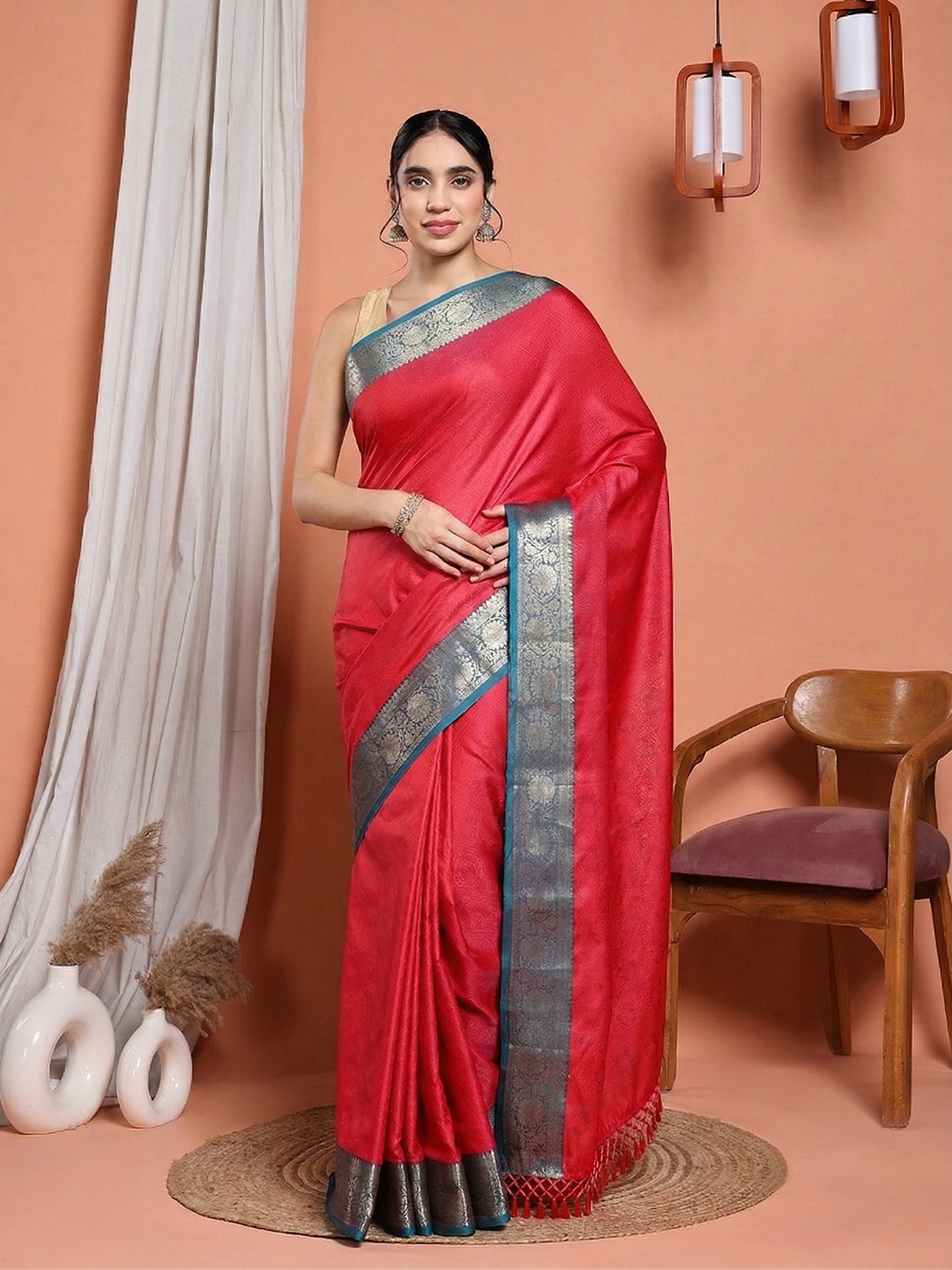 Woven Design Art Silk Lake Blue Saree