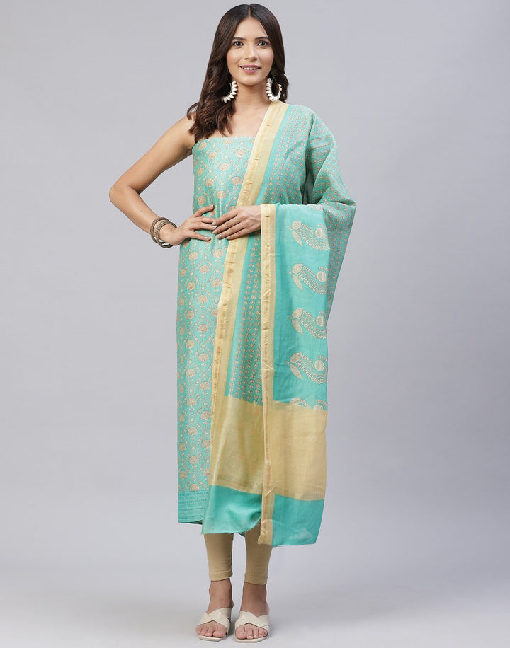 Printed Chanderi Suit Piece
