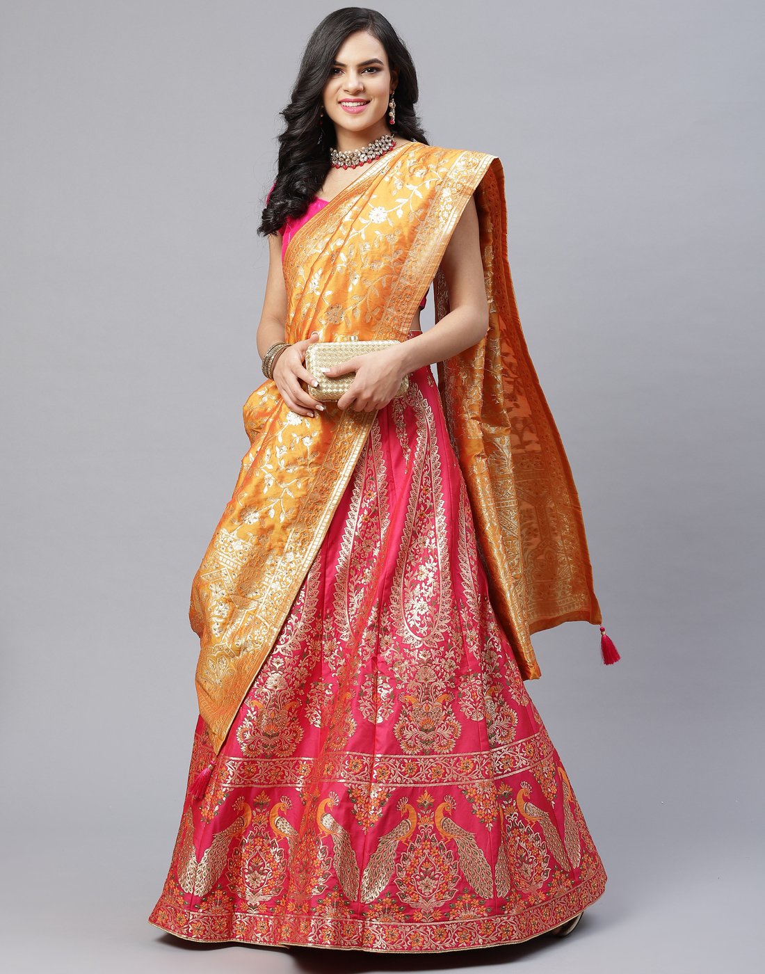 Banarasi brocade Unstiched Lehanga Set
