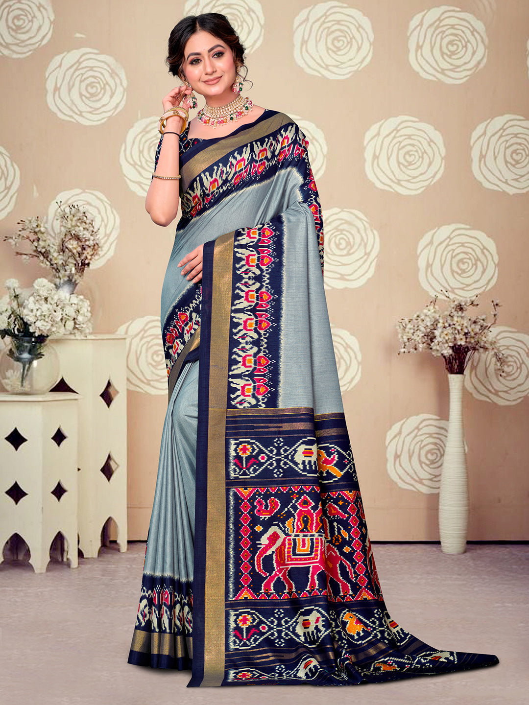 Printed Art Silk Saree