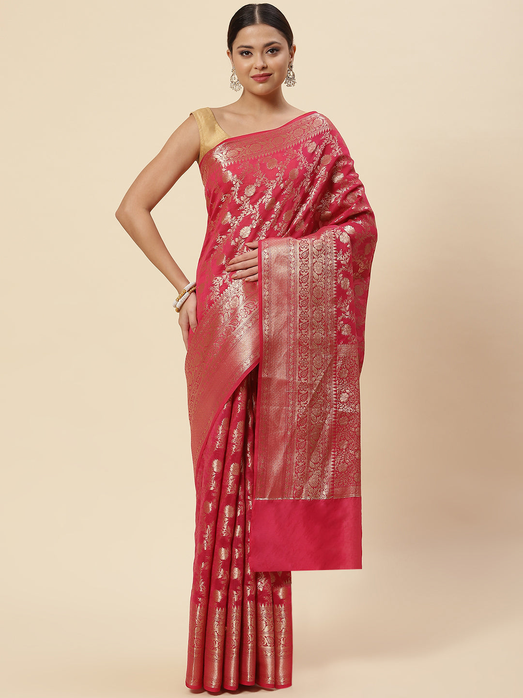 Zari Jaal Cotton Woven Saree