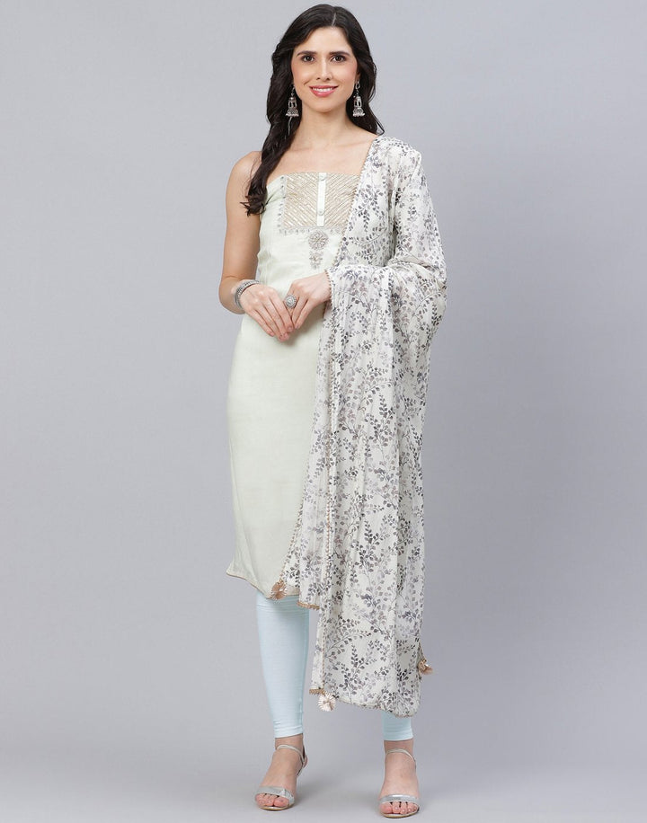 Chanderi Embroidered Suit Piece