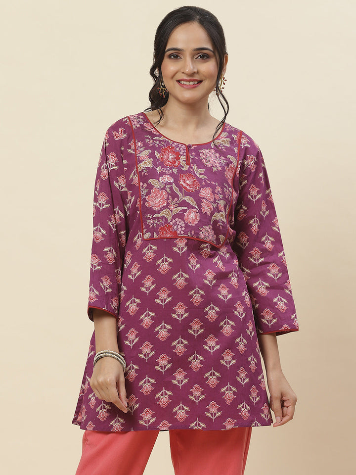 Floral Printed Cotton Kurta